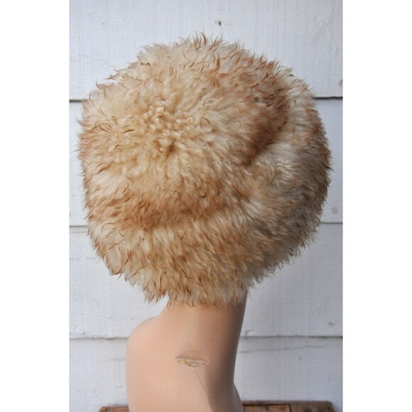 60s FUR Curly Lamb Sheepskin Lambskin Hat - Fluffy Wool Chunky Huge Hat Italian